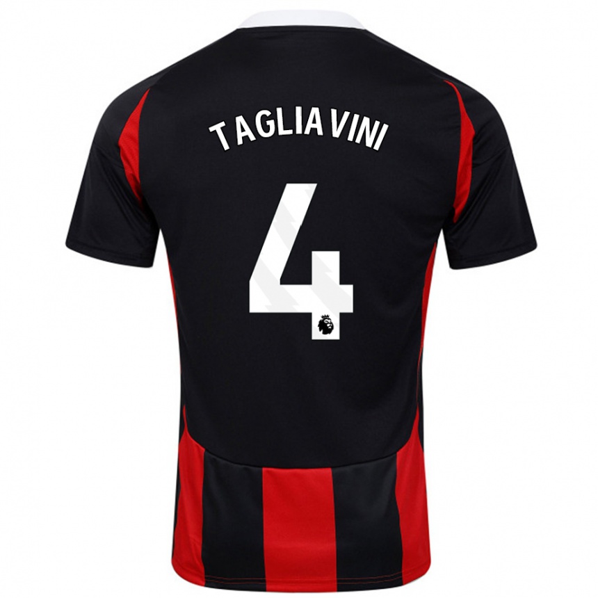 Homme Football Maillot Ella Tagliavini #4 Noir Rouge Tenues Extérieur 2024/25