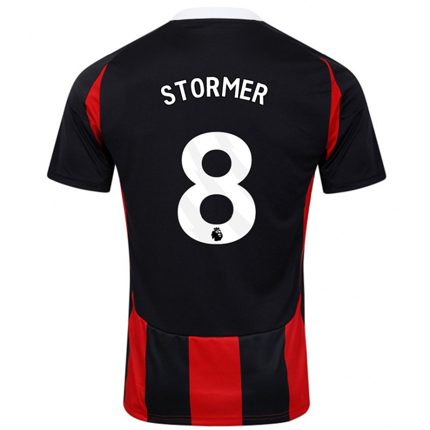 Homme Football Maillot Becky Stormer #8 Noir Rouge Tenues Extérieur 2024/25