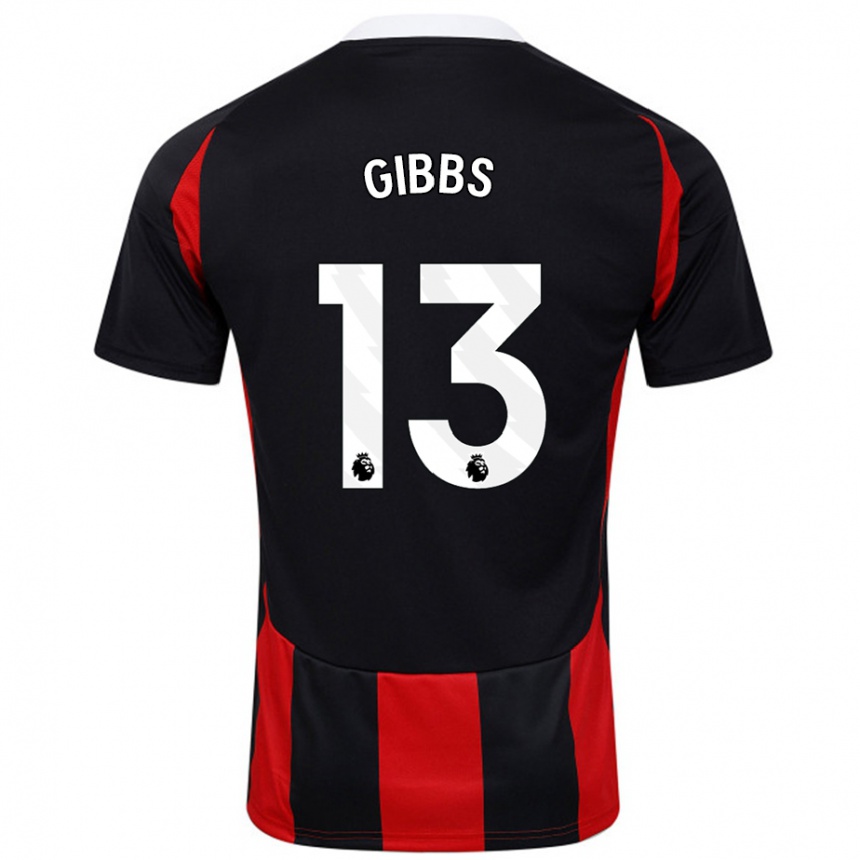 Homme Football Maillot Frankie Gibbs #13 Noir Rouge Tenues Extérieur 2024/25