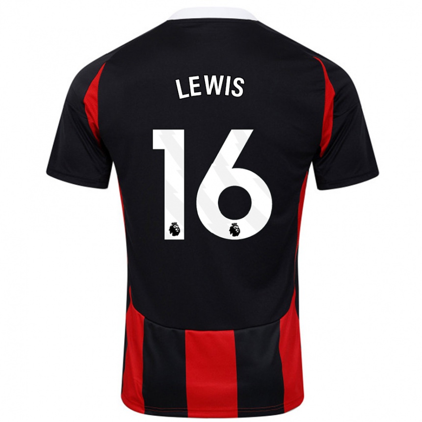 Homme Football Maillot Milla Lewis #16 Noir Rouge Tenues Extérieur 2024/25