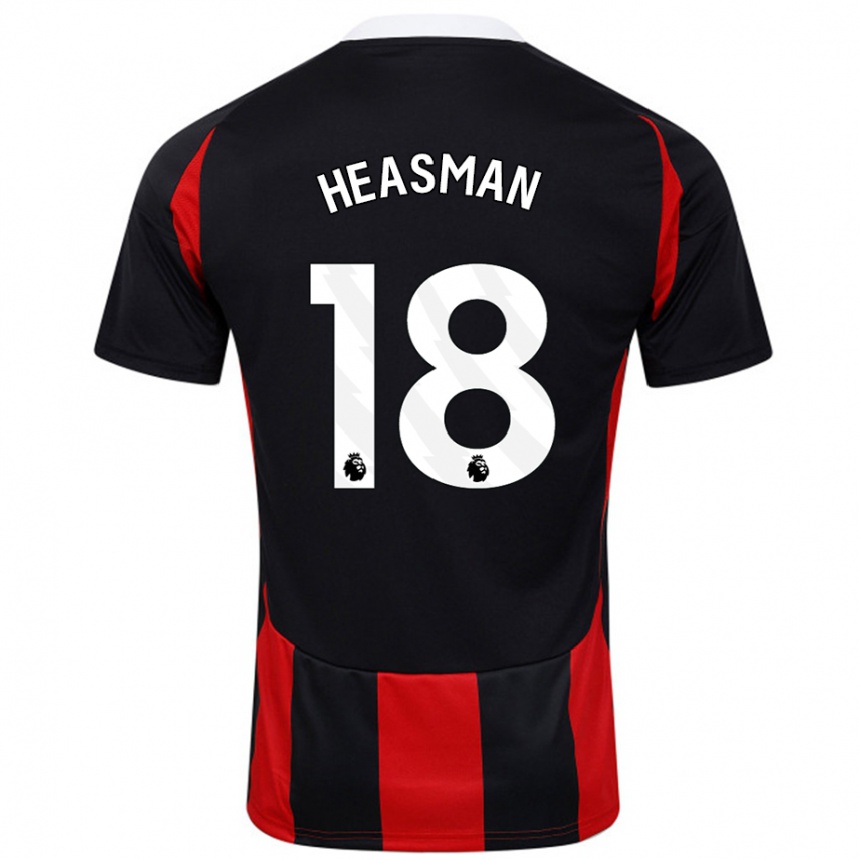 Homme Football Maillot Georgia Heasman #18 Noir Rouge Tenues Extérieur 2024/25