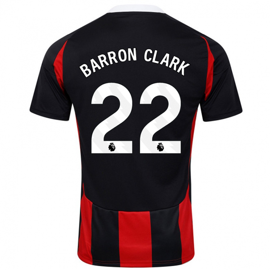 Homme Football Maillot Betty Barron-Clark #22 Noir Rouge Tenues Extérieur 2024/25