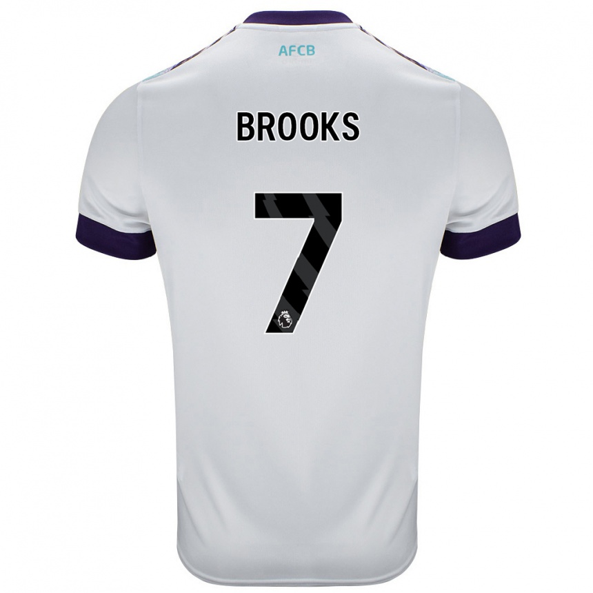 Homme Football Maillot David Brooks #7 Blanc Vert Violet Tenues Extérieur 2024/25