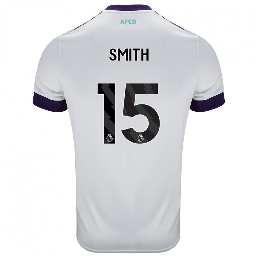 Homme Football Maillot Adam Smith #15 Blanc Vert Violet Tenues Extérieur 2024/25