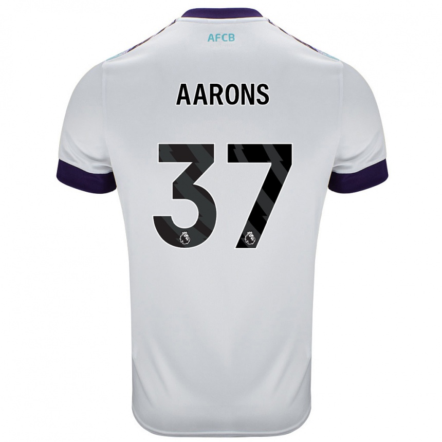 Homme Football Maillot Max Aarons #37 Blanc Vert Violet Tenues Extérieur 2024/25