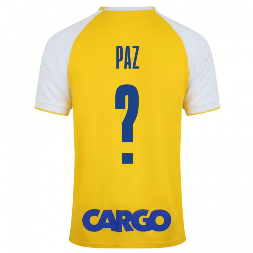 Femme Football Maillot Jonathan Paz #0 Jaune Blanc Tenues Domicile 2024/25