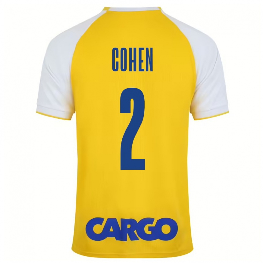 Femme Football Maillot Avishay Cohen #2 Jaune Blanc Tenues Domicile 2024/25