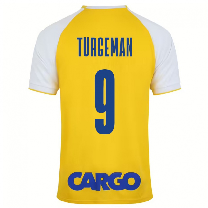 Femme Football Maillot Dor Turgeman #9 Jaune Blanc Tenues Domicile 2024/25