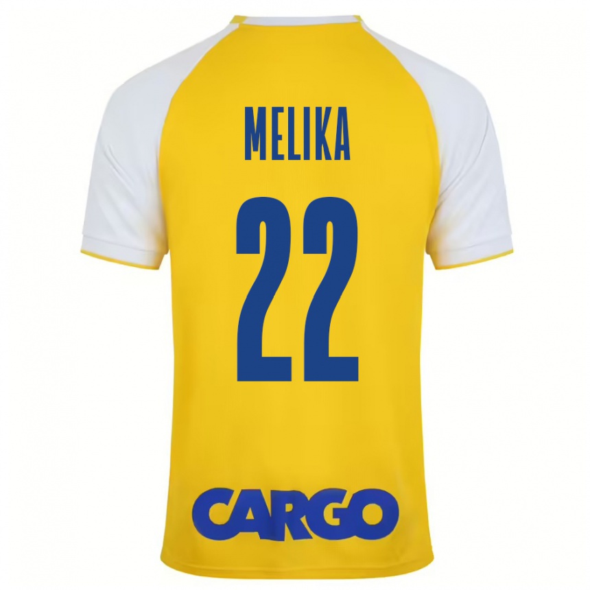 Femme Football Maillot Ofek Melika #22 Jaune Blanc Tenues Domicile 2024/25