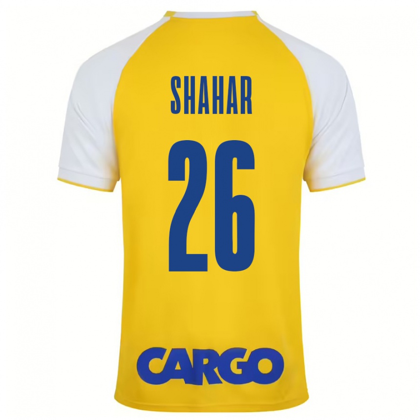 Femme Football Maillot Ido Shahar #26 Jaune Blanc Tenues Domicile 2024/25