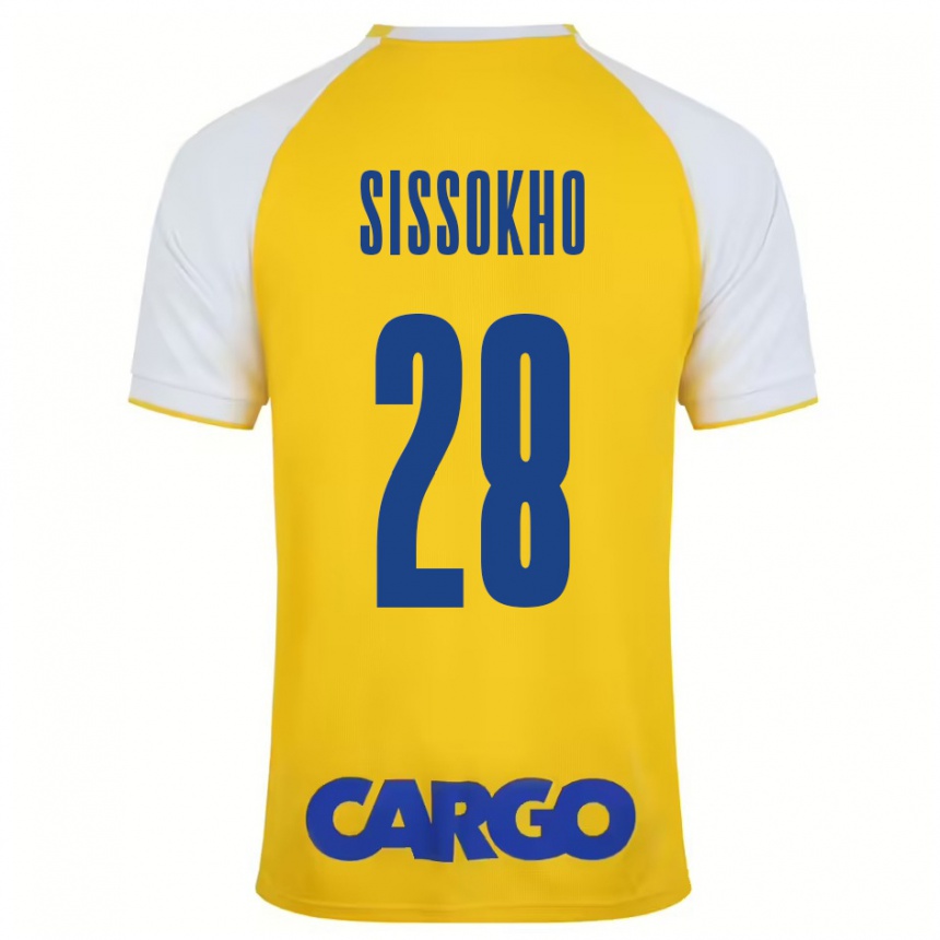 Femme Football Maillot Issouf Sissokho #28 Jaune Blanc Tenues Domicile 2024/25