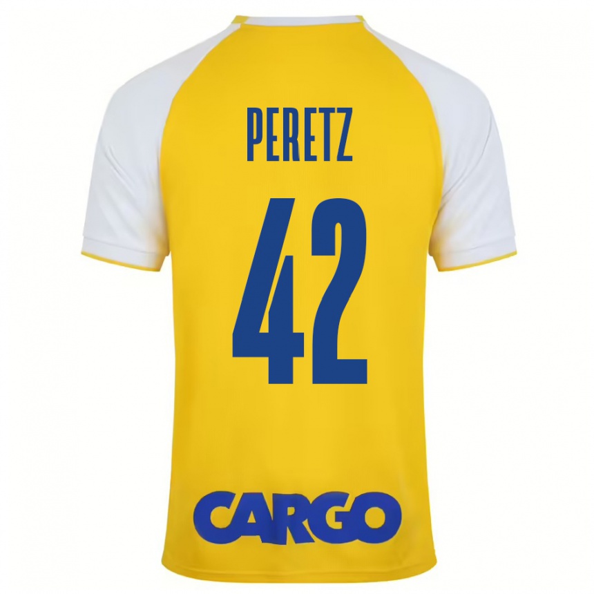 Femme Football Maillot Dor Peretz #42 Jaune Blanc Tenues Domicile 2024/25