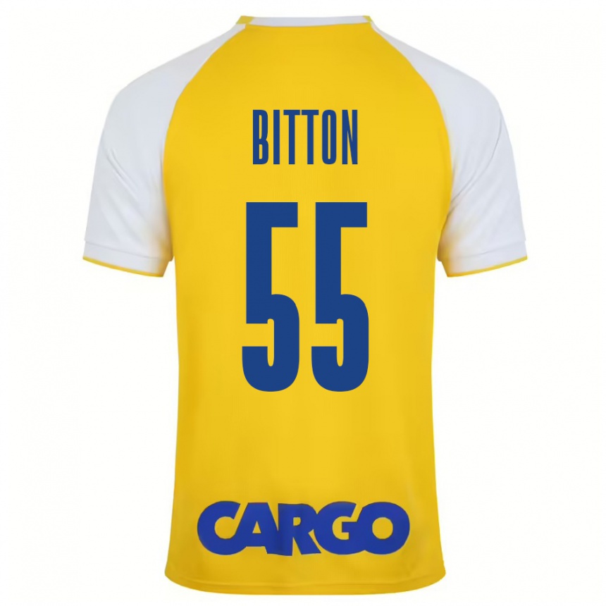 Femme Football Maillot Nir Bitton #55 Jaune Blanc Tenues Domicile 2024/25