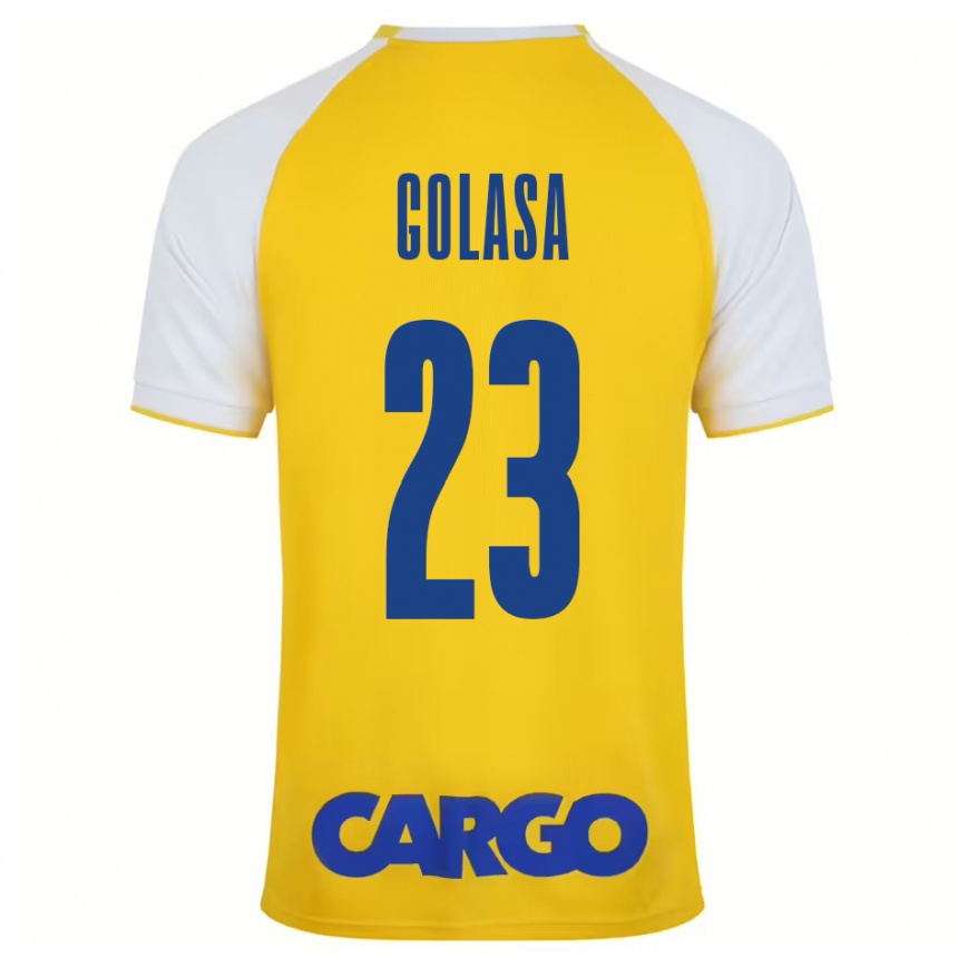 Femme Football Maillot Eyal Golasa #23 Jaune Blanc Tenues Domicile 2024/25