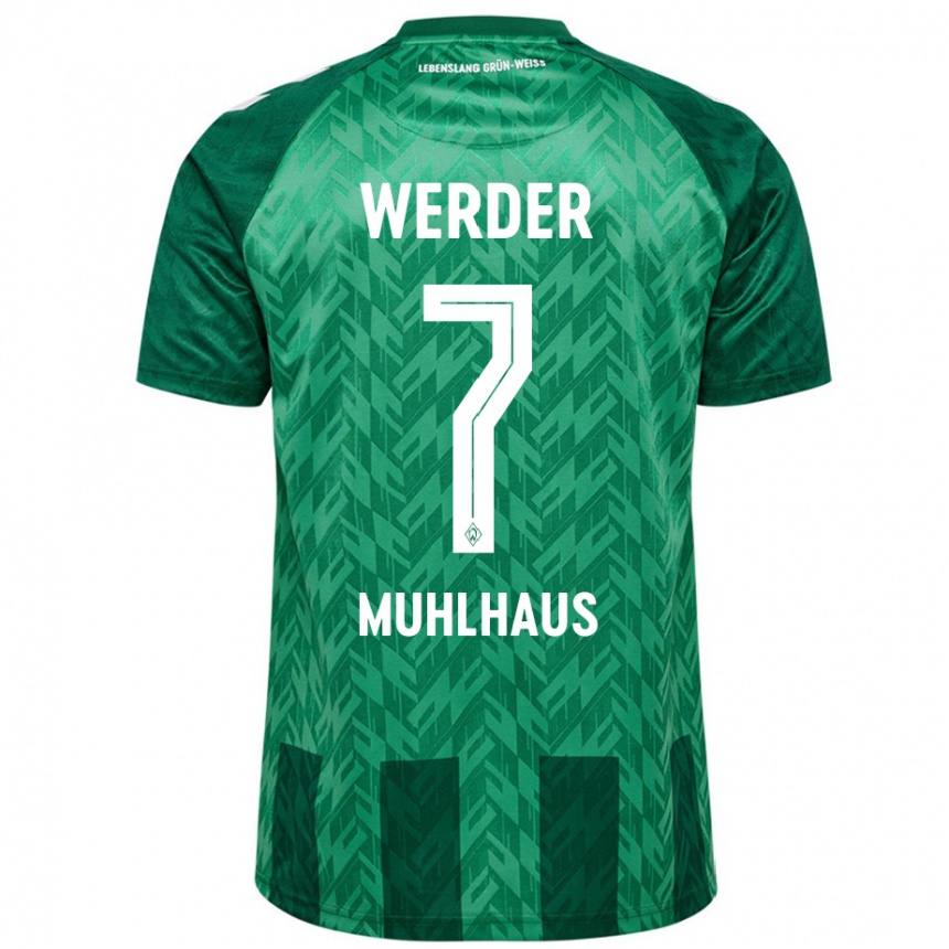 Femme Football Maillot Larissa Mühlhaus #7 Vert Tenues Domicile 2024/25