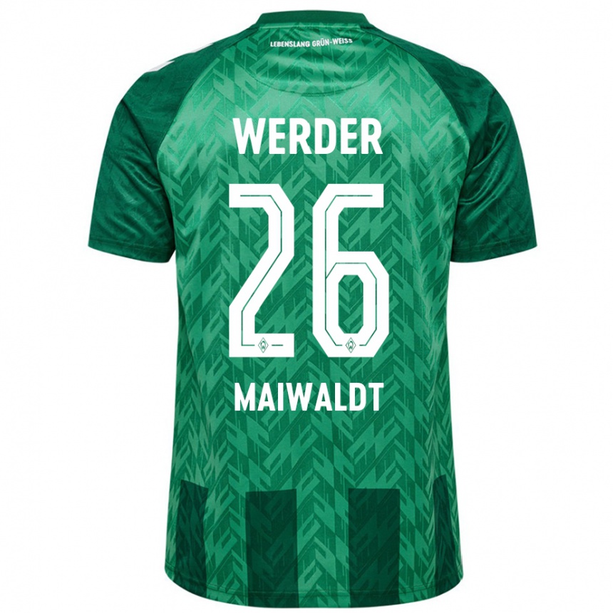 Femme Football Maillot Julius Maiwaldt #26 Vert Tenues Domicile 2024/25