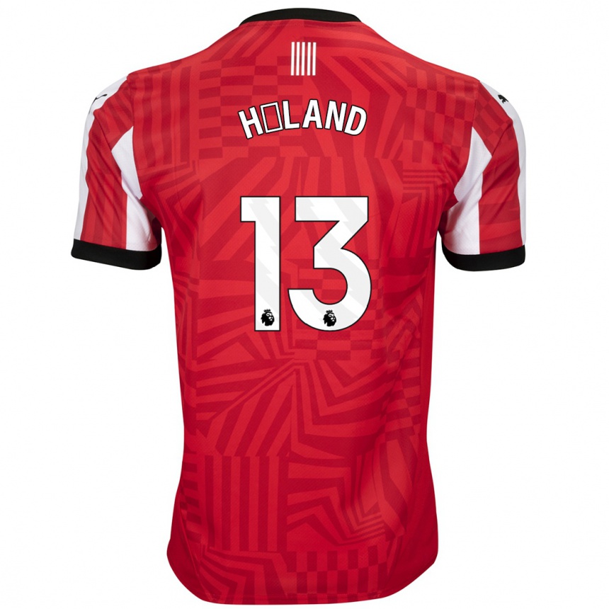 Femme Football Maillot Benedicte Håland #13 Rouge Blanc Tenues Domicile 2024/25