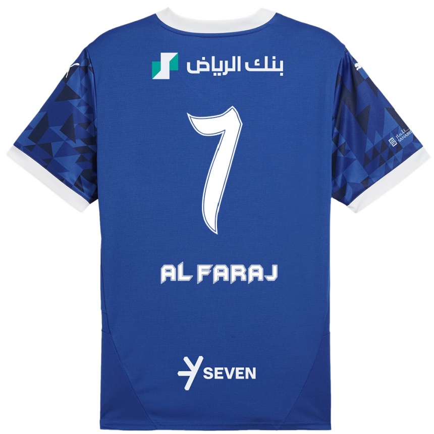 Femme Football Maillot Salman Al-Faraj #7 Bleu Foncé Blanc Tenues Domicile 2024/25