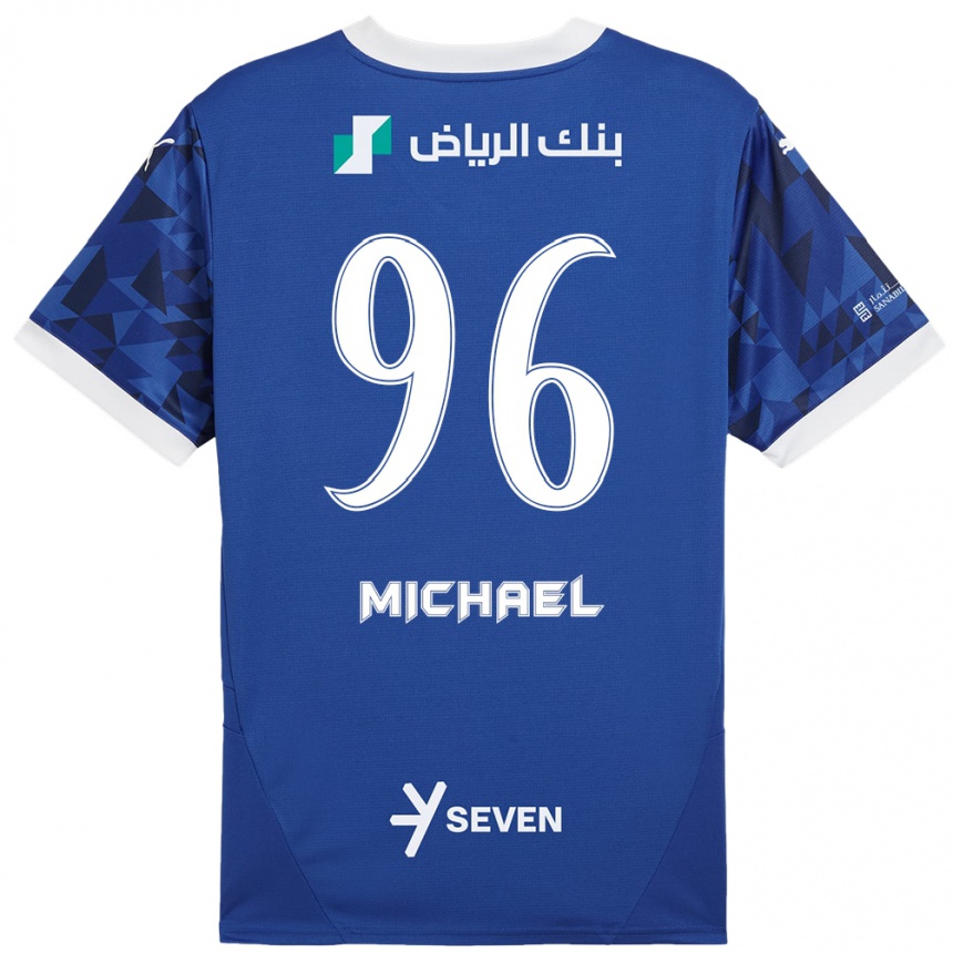 Femme Football Maillot Michael #96 Bleu Foncé Blanc Tenues Domicile 2024/25