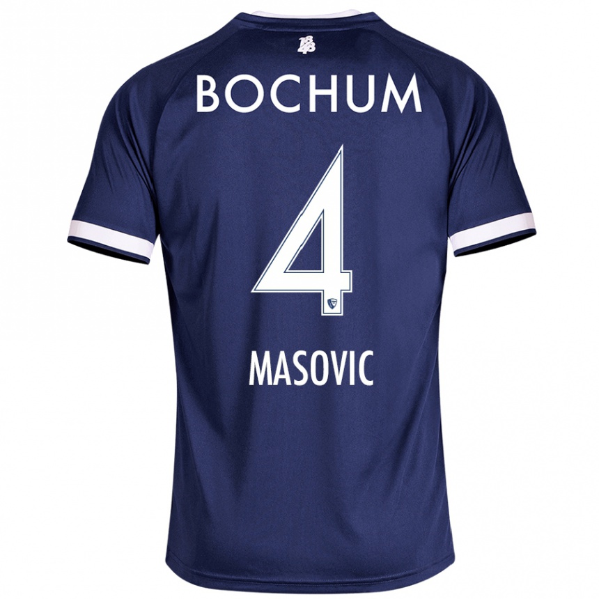 Femme Football Maillot Erhan Masovic #4 Bleu Foncé Tenues Domicile 2024/25