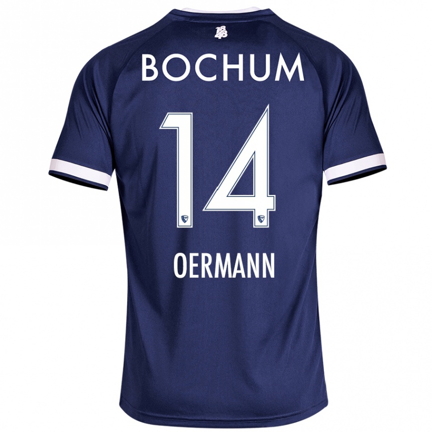 Femme Football Maillot Tim Oermann #14 Bleu Foncé Tenues Domicile 2024/25