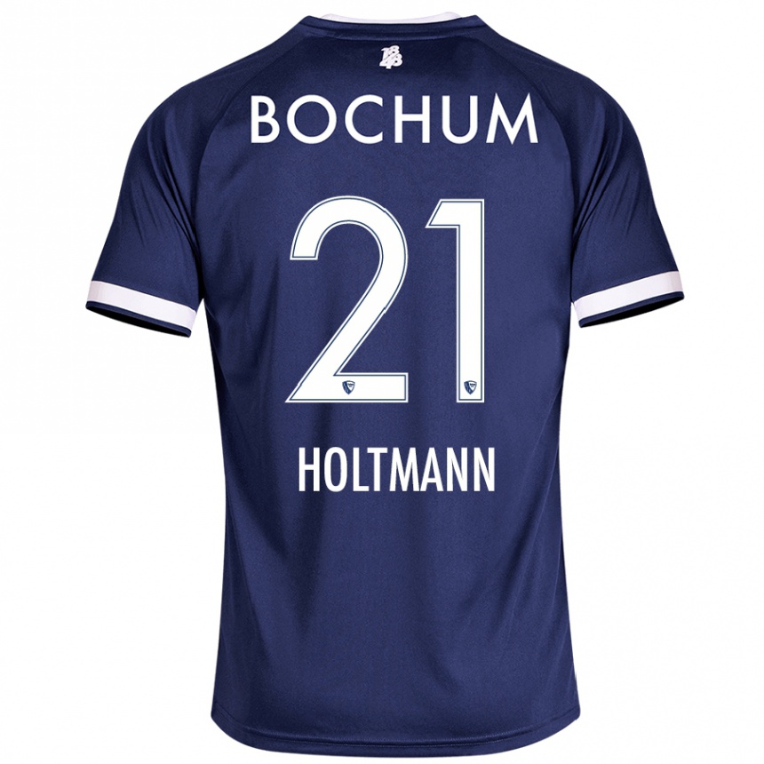 Femme Football Maillot Gerrit Holtmann #21 Bleu Foncé Tenues Domicile 2024/25