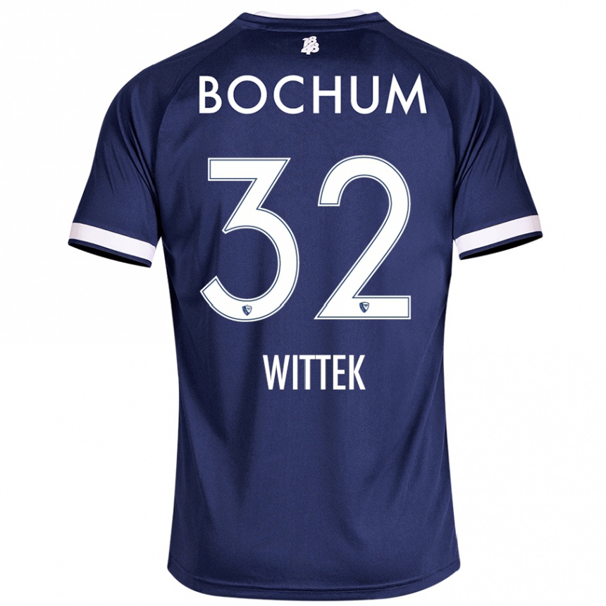 Femme Football Maillot Maximilian Wittek #32 Bleu Foncé Tenues Domicile 2024/25