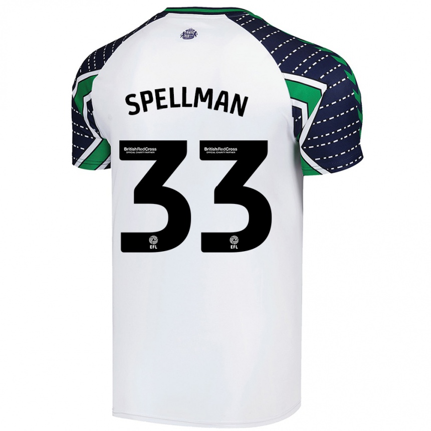 Femme Football Maillot Michael Spellman #33 Blanc Tenues Extérieur 2024/25