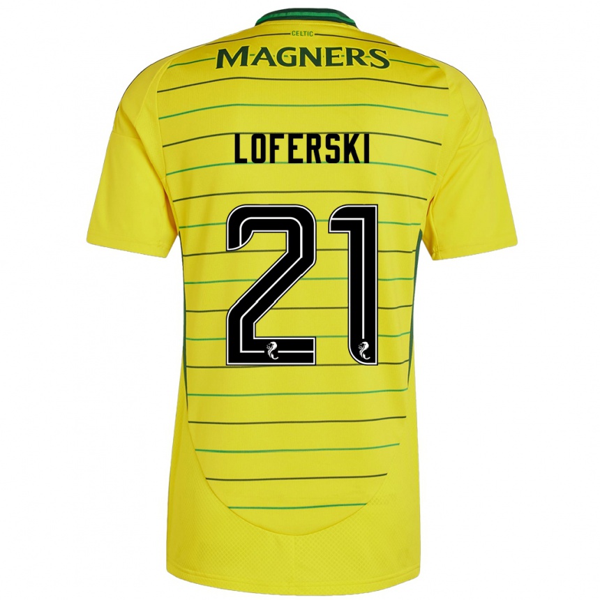 Femme Football Maillot Kit Loferski #21 Jaune Tenues Extérieur 2024/25