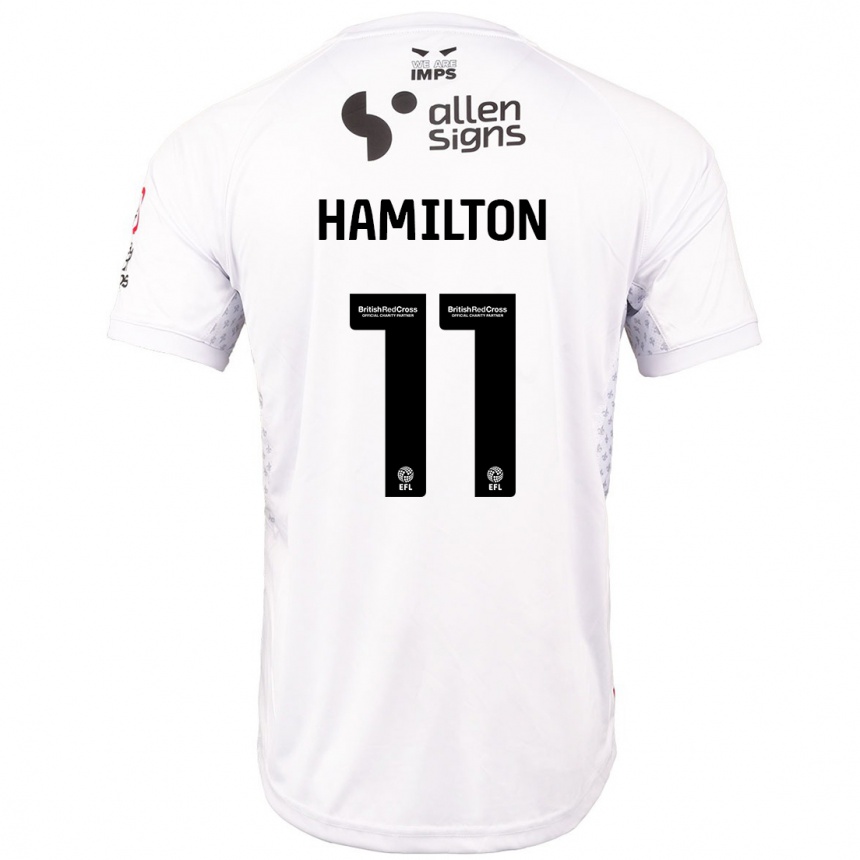 Femme Football Maillot Ethan Hamilton #11 Rouge Blanc Tenues Extérieur 2024/25