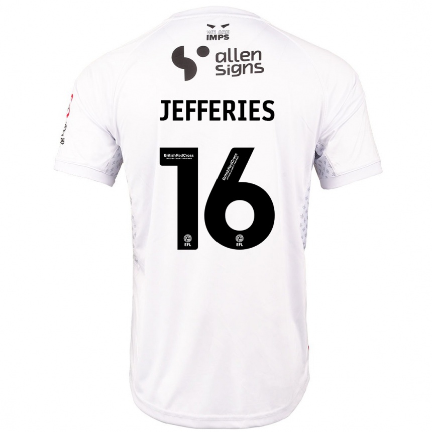 Femme Football Maillot Dom Jefferies #16 Rouge Blanc Tenues Extérieur 2024/25