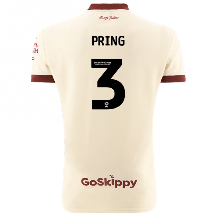 Femme Football Maillot Cameron Pring #3 Blanc Crème Tenues Extérieur 2024/25