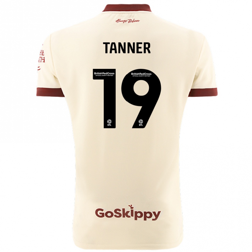 Femme Football Maillot George Tanner #19 Blanc Crème Tenues Extérieur 2024/25