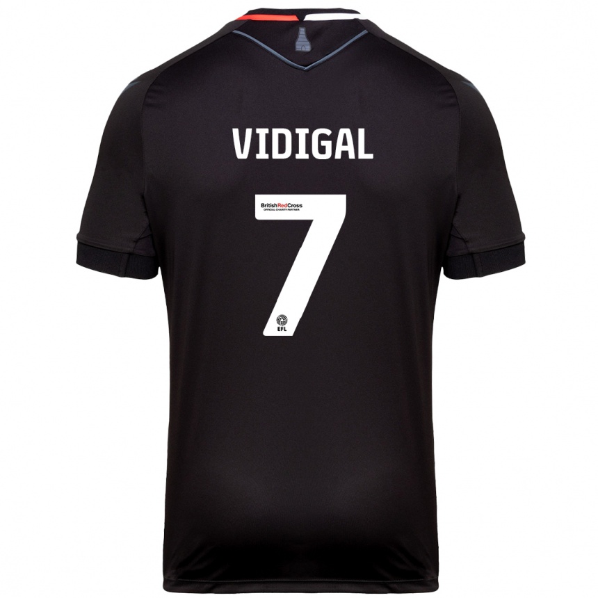 Femme Football Maillot André Vidigal #7 Noir Tenues Extérieur 2024/25