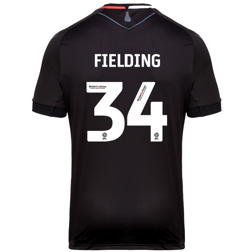 Femme Football Maillot Frank Fielding #34 Noir Tenues Extérieur 2024/25