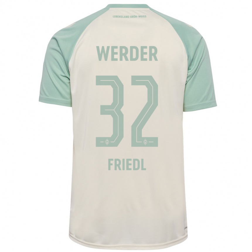 Femme Football Maillot Marco Friedl #32 Blanc Cassé Vert Clair Tenues Extérieur 2024/25