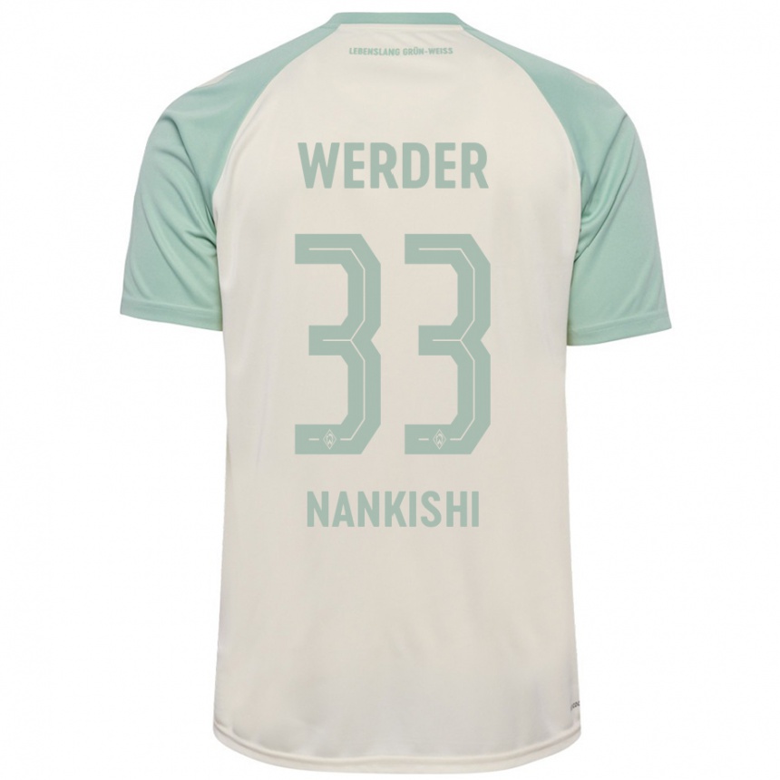 Femme Football Maillot Abdenego Nankishi #33 Blanc Cassé Vert Clair Tenues Extérieur 2024/25