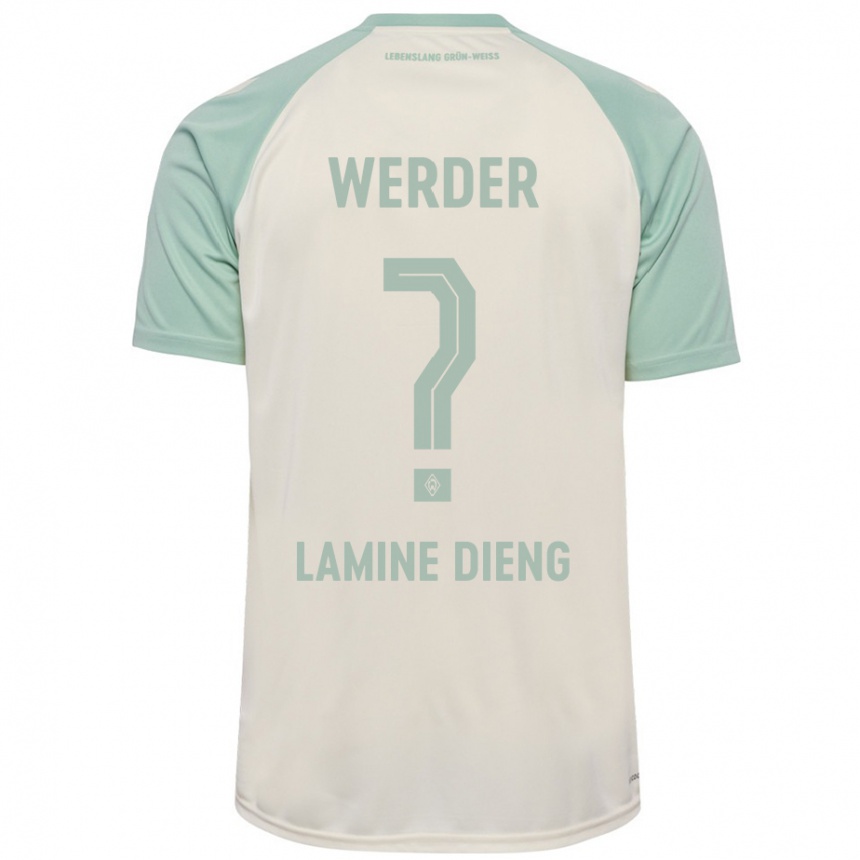 Femme Football Maillot Mamadou Lamine Dieng #0 Blanc Cassé Vert Clair Tenues Extérieur 2024/25