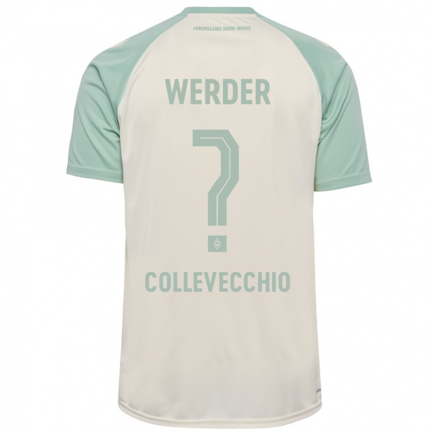 Femme Football Maillot Tomás Collevecchio #0 Blanc Cassé Vert Clair Tenues Extérieur 2024/25