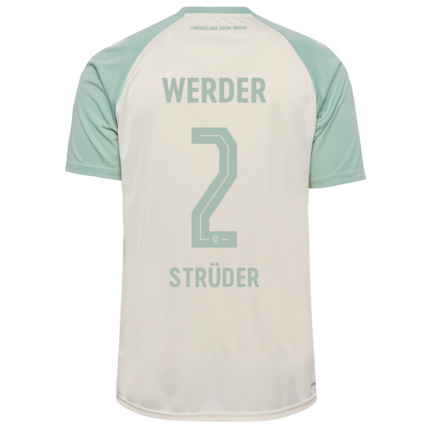 Femme Football Maillot Mika Strüder #2 Blanc Cassé Vert Clair Tenues Extérieur 2024/25