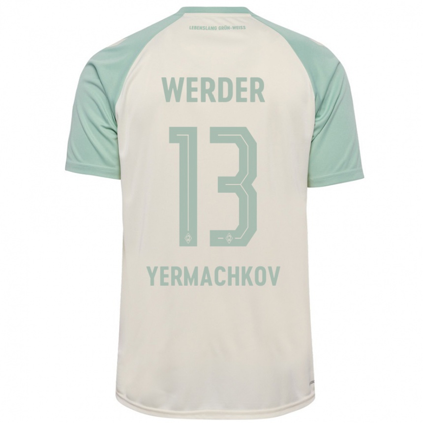 Femme Football Maillot Ivan Yermachkov #13 Blanc Cassé Vert Clair Tenues Extérieur 2024/25