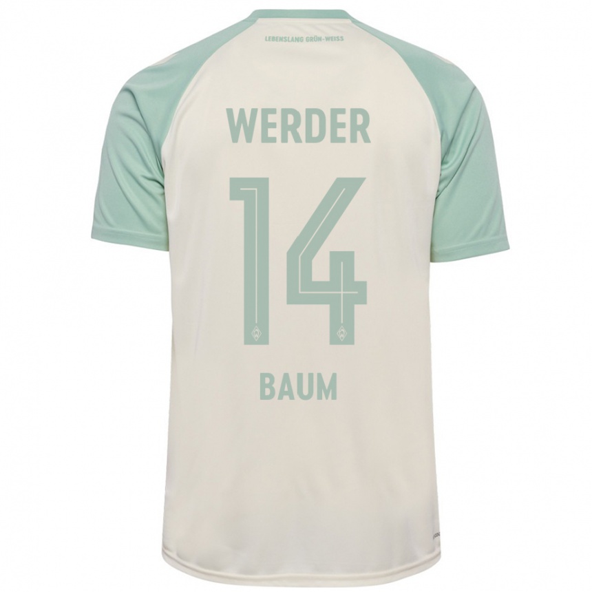 Femme Football Maillot Lennart Baum #14 Blanc Cassé Vert Clair Tenues Extérieur 2024/25