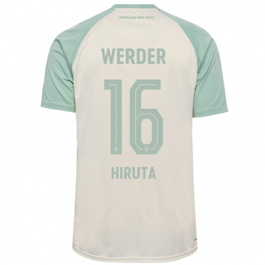 Femme Football Maillot Ikumi Hiruta #16 Blanc Cassé Vert Clair Tenues Extérieur 2024/25