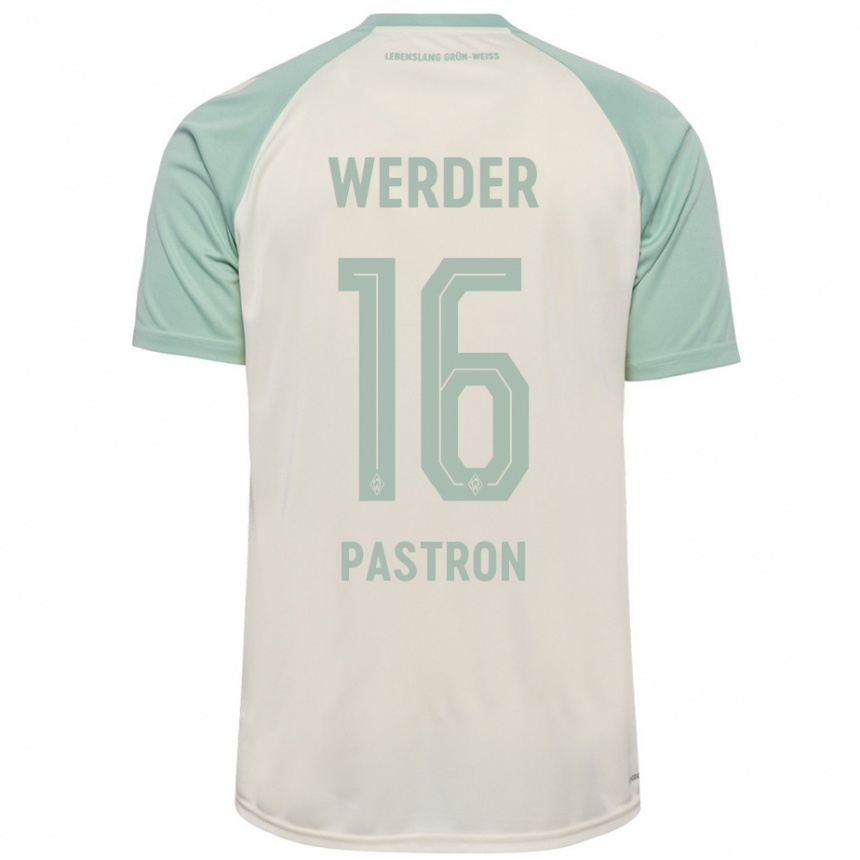 Femme Football Maillot Alvin Pastron #16 Blanc Cassé Vert Clair Tenues Extérieur 2024/25