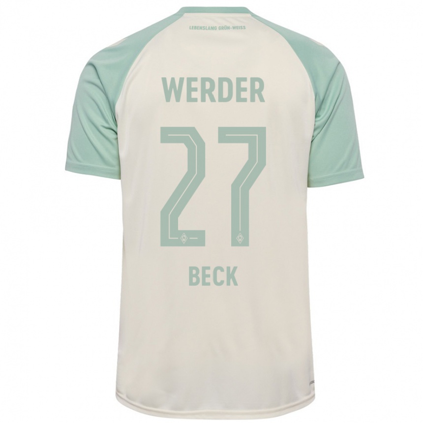 Femme Football Maillot Sharon Beck #27 Blanc Cassé Vert Clair Tenues Extérieur 2024/25