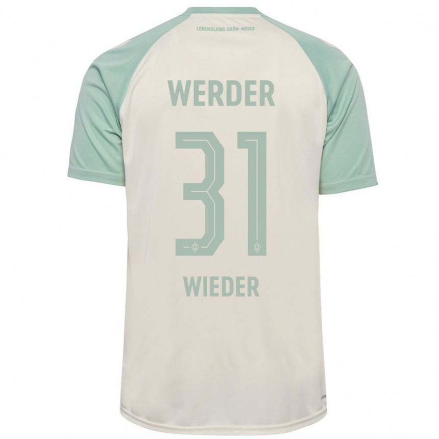 Femme Football Maillot Verena Wieder #31 Blanc Cassé Vert Clair Tenues Extérieur 2024/25