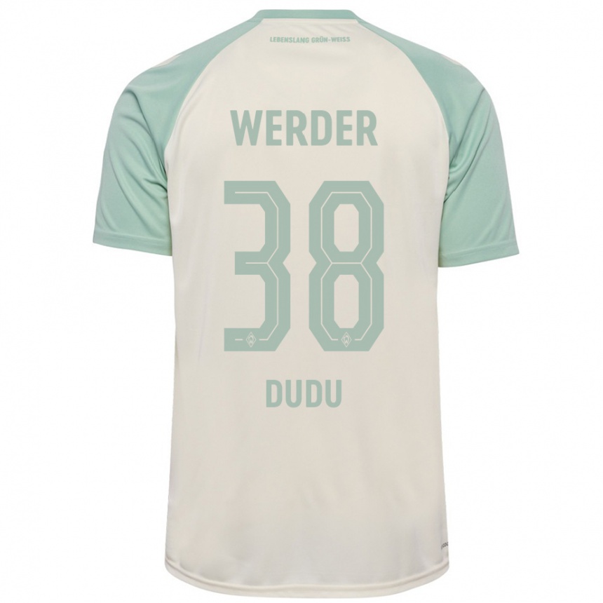 Femme Football Maillot Dudu #38 Blanc Cassé Vert Clair Tenues Extérieur 2024/25