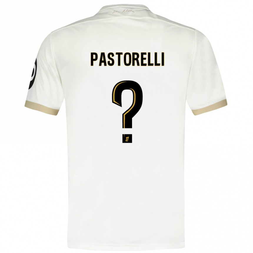 Femme Football Maillot Julien Pastorelli #0 Blanc Doré Tenues Extérieur 2024/25