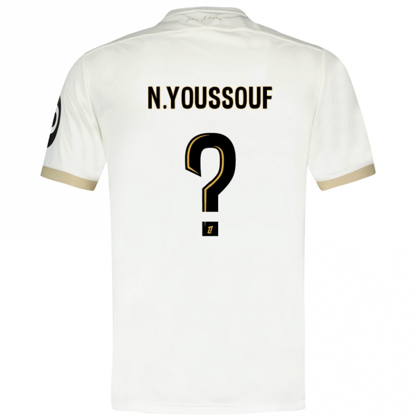 Femme Football Maillot Naké Youssouf #0 Blanc Doré Tenues Extérieur 2024/25