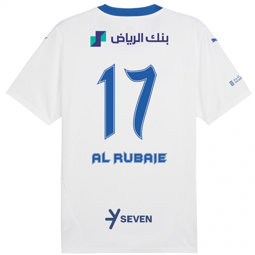 Femme Football Maillot Mohammed Al-Rubaie #17 Blanc Bleu Tenues Extérieur 2024/25